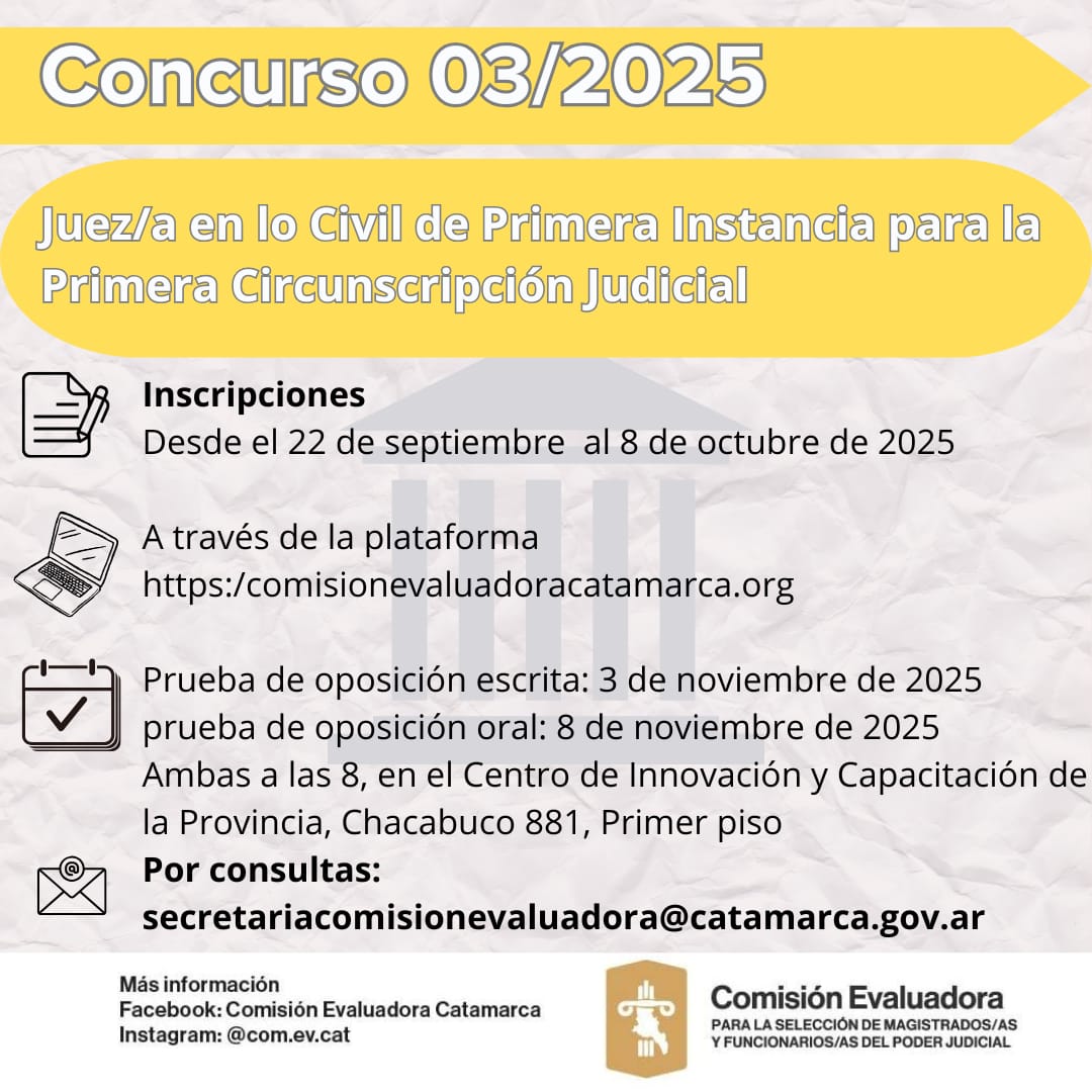 Llamado a Concurso Nº03/2025